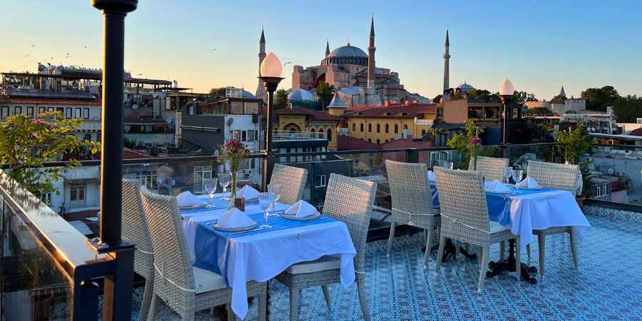 Les terrasses d'Istanbul avec vue panoramique